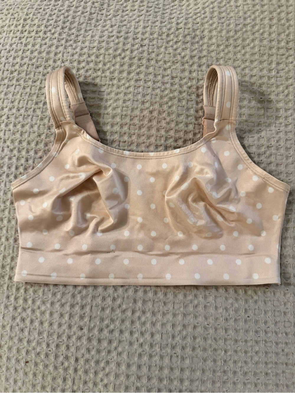 Ruby Ribbon Original Demiette Bralette Adjustable Pink Polka Dot Sz 32 EUC